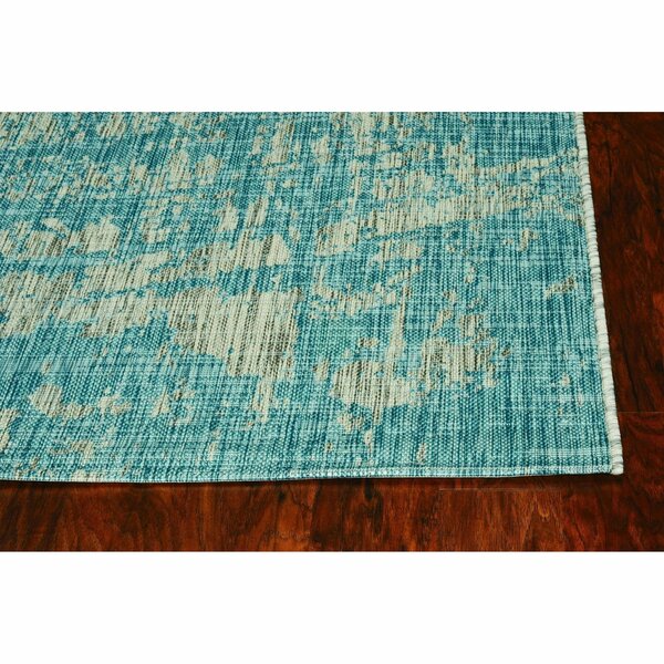 Homeroots 47 x 31 in. Teal Polypropylene Rug 375213